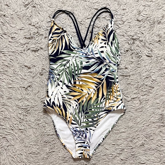 Hurley Swimsuit Tropical Cross-Back One Piece L Large - Picture 3 of 7